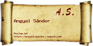 Angyal Sándor névjegykártya
