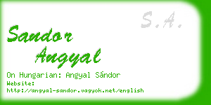 sandor angyal business card