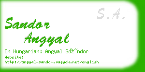 sandor angyal business card